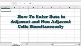 How to enter data in Adjacent and non adjacent cells simultaneously