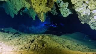 "A european cenote" - cave diving in spectacular Cueva del Agua, Isla Plana, Spain