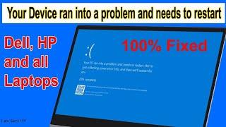 Your device ran into a problem and needs to restart | Windows 10 Blue Screen Error Fix