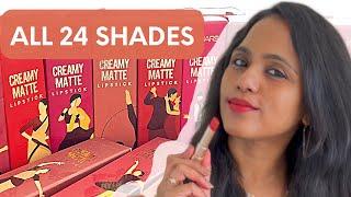 Bare skin/ Natural light swatches   |*NEW* MARS creamy matte lipsticks