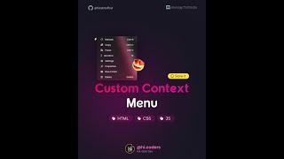 Custom Right Click Context Menu | HTML, CSS & JavaScript