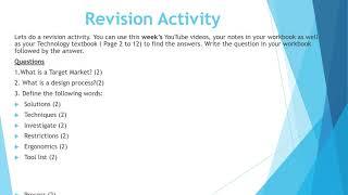 Technology - Grade 7 - Revision Activity