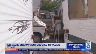 Illegal RV encampment in Sylmar ordered to vacate