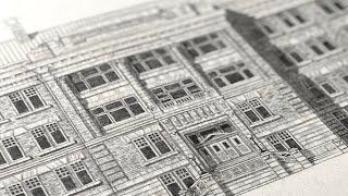 3 Months of Drawing in 60 Seconds… Architectural elevation drawing from start to finish