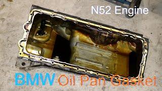 Oil pan gasket on BMW E60 N52 engine DIY part 1