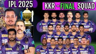 IPL Auction 2025 After  Kolkata Knight Riders Final & Full Squad | KKR Team Confirmed Players List