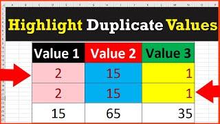 How to highlight Duplicate Values in Excel with different colors