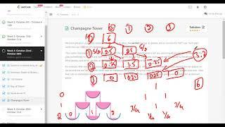 Champagne Tower - 26th Oct LeetCoding Challenge - GoMaster Coding Interviews