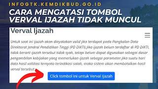 CARA MENGATASI TOMBOL VERVAL IJAZAH INFOGTK TIDAK MUNCUL