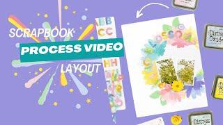 Spring Floral Scrapbook Process Video + Waffleflower Stencils & Dies | Distress Oxide + Ink Blending