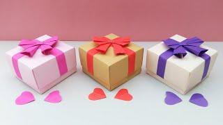 Como hacer una CAJITA de papel / Cajita de regalo / Paper GIFT BOX / Lindas 