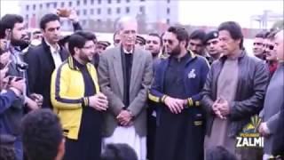 Shahid Afridi , Javed Afridi & Imran Khan Visit Peshawar Zalmi Camp