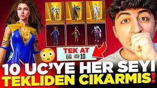 10 UC'YE HER ŞEYİ TEKLİDEN ÇIKARAN HESABI FULLEDİM! (AŞIRI ŞANSLI ) PUBG Mobile