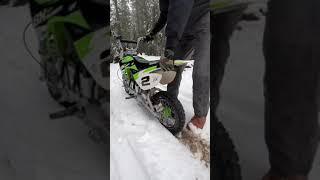 Mini snow bike VS Electric Pit Bike race results!￼