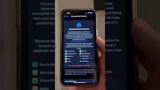 Turning on Advanced Data Protection for iCloud