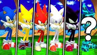 EVOLUTION OF SONIC FORMS IN SUPER SMASH BROS (DARK,SUPER,HYPER,FIRE AND MORE)