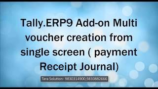 Tally.ERP9 Add-on Multi voucher creation from single screen ( payment  Receipt Journal)