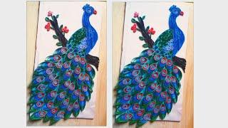 Quilling Paper Peacock Wall mate tutorial|| Quilling paper craft ideas||Paper Quilling Peacock