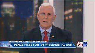 Former Vice President Pence files paperwork launching 2024 presidential bid in challenge to Trump