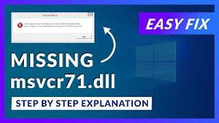 msvcr71.dll Missing Error | How to Fix | 2 Fixes | 2021