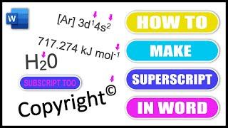 HOW TO DO SUBSCRIPT IN WORD | Superscript text and Subscript