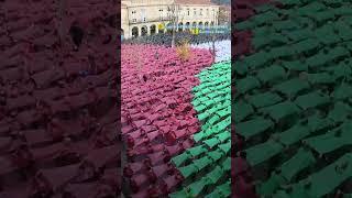 Thousands gather to create giant Palestinian flag in Spain