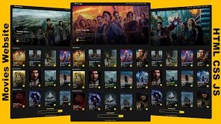 Create A Movie Website Design | HTML CSS & JS