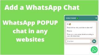 How to add WhatsApp Chat on any Website|How to add WhatsApp POPUP chat in any websites #WhatsAppchat
