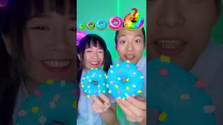 Giant Rainbow Donuts Emoji Challenge ASMR #asmr #mukbang