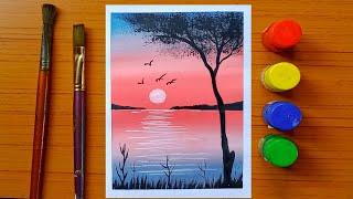 Poster colour painting for beginners /water colouring painting / acrylic painting tutorial