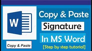 How To Copy And Paste Signature In Word - Full Guide