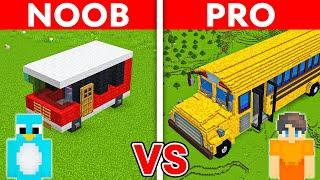 NOOB vs PRO: BUS HOUSE Build Challenge In Minecraft!