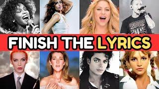 Finish The Lyrics 80s 90s 00s | Most Popular Songs Of All Time | Music Quiz 