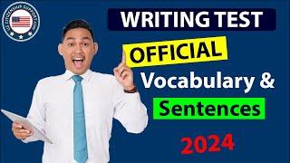 US Citizenship Test OFFICIAL Writing Test Vocabulary & Sample Sentences