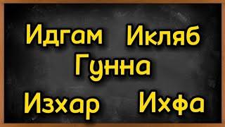 Правила таджвида, связанные с буквой нун: гунна, икляб, изхар, идгам, ихфа