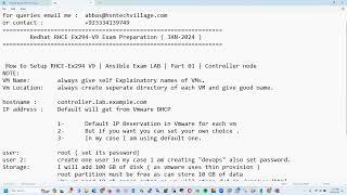 08-Redhat Ansible Ex294 V9 | How to Setup RHCE V9 LAB 2024 | Part 01  Controller node | Managed node