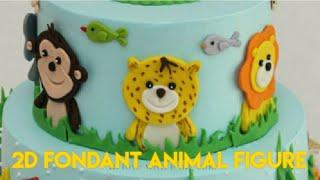 Jungle Cake | Jungle Safari Cake | Zoo Animal Birthday Cake | 2D Animal Fondant Toppers |