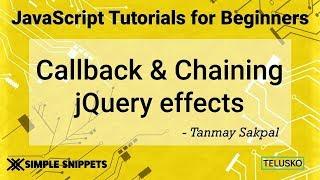 #43 Callback and Chaining in JQuery Effects  2019