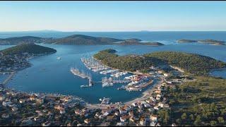 Aerial Views of Yacht Club and Marina in Croatia