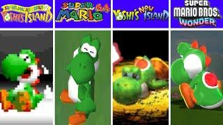 Evolution of Yoshi Dying and Game Over Screens in Super Mario Games (1990-2024)