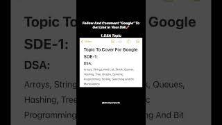 How to prepare for google SDE 1 #coding #codinglife #software #softwareengineer #webdevelopment