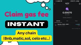 Claim free gas fee for any blockchain (bnb, sol, polygon, celo etc.) from stakely.