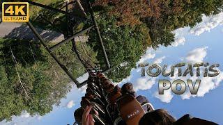 Toutatis POV (Back Row, 4K 60FPS, 2023), Parc Asterix Intamin Multi-Launch Coaster | Non-Copyright