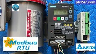 DVP 14SS2 "Modbus RTU" Siemens Sinamics V20