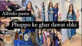 Chicken Alfredo pasta||grand dawat at phuppo place||sb dadiyaal jama Mashallah||#2024 #familyvlog