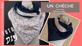 DIY un Chèche, un foulard tendance réversible , Scarf shawl how to sew XL scarf, (HD) Eng Subtitle