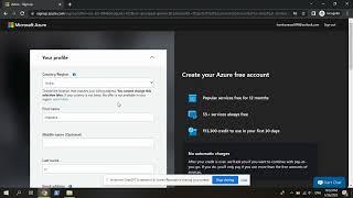 Create free Azure account and cancel auto pay request