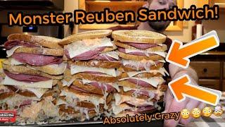 Monster Reuben Sandwich Challenge | ManVFood |Triple Stack | Giant Foods