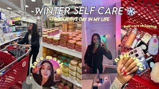 Winter Self Care Routine *self care shopping at Target + haul * | productive day in my life