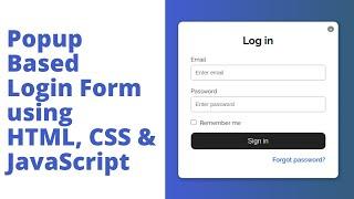Create Popup Login Form using HTML, CSS & JavaScript